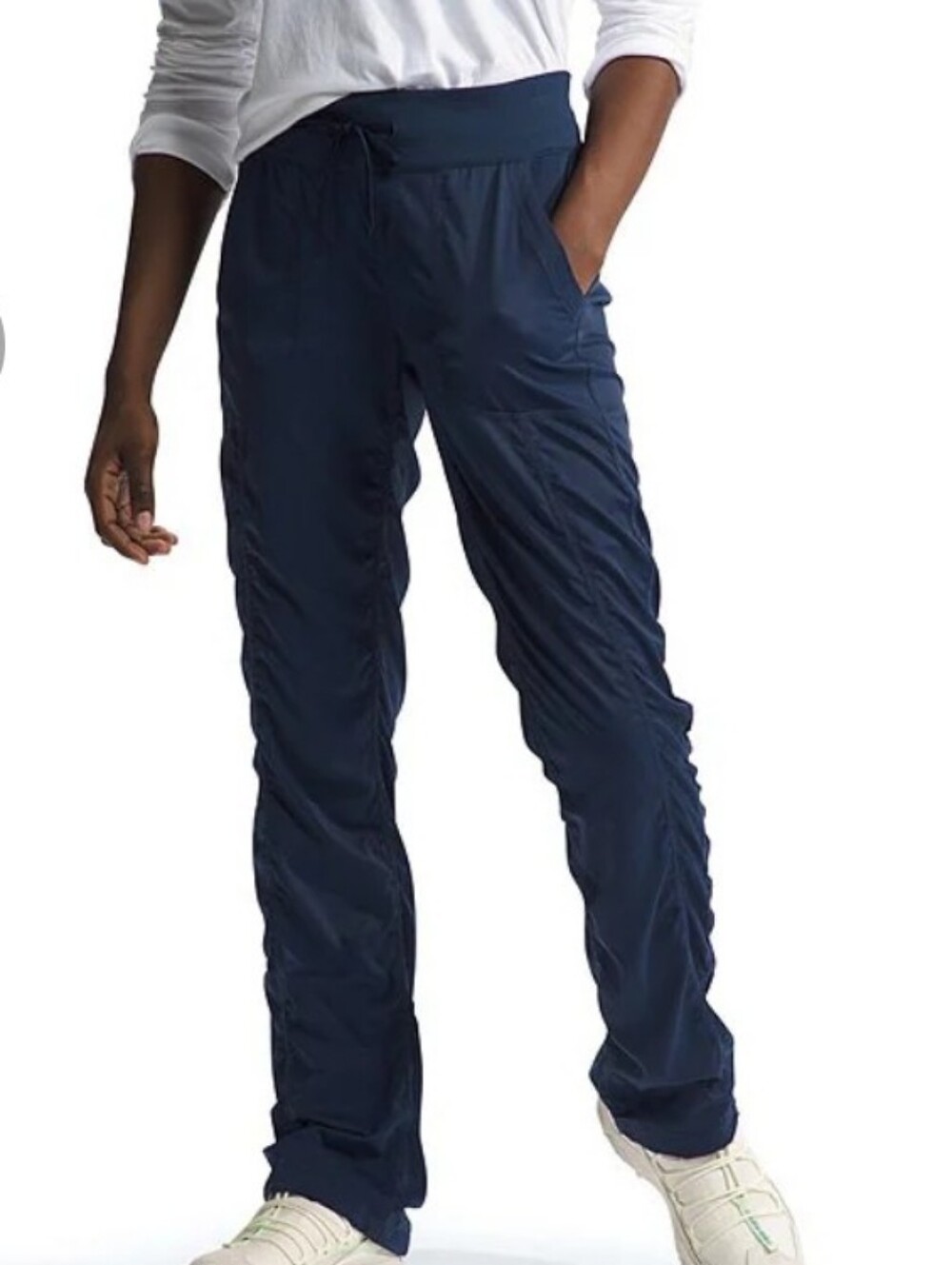 The North Face Womens XL Tall Drawcord Straight Slim Leg Pull-on Pants Navy Blue